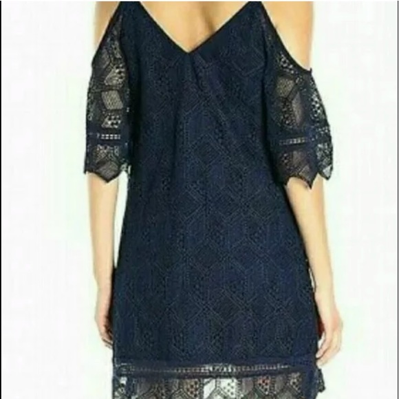 Lovely - Laundry by Shelli Segal Los Angela’s - Size 6 Navy Blue Lace Dress - Picture 3 of 16